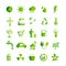 Ecology green icon set, eco technology, renewable energy, environmental protection