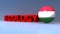 Ecology with hungary flag on blue