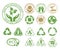 Ecology icons set. Symbols of nature conservation and environmental protection