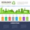Ecology Infographic Banner Recycle Waste Sorting Garbage Concept Environmental Protection