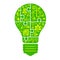 Ecology Infographics design elements. Template bulb with eco icons. Climate strategy background