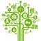 Ecology Infographics design elements. Template tree with eco icons. Climate strategy background