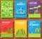 Ecology information cards set. Ecological template of flyear, magazines, posters, book cover, banners. Eco infographic