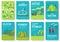 Ecology information cards set. Ecological template of flyear, magazines, posters, book cover, banners. Eco infographic