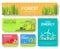 Ecology information cards set. Ecological template of flyear, magazines, posters, book cover, banners. Eco infographic concept