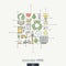Ecology integrated thin line symbols. Modern color style vector concept