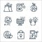 ecology line icons. linear set. quality vector line set such as eco fuel, paper bags, earth, power, solar panel, tree, ecology,