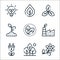 Ecology line icons. linear set. quality vector line set such as flower, nature, energy, eco factory, leaf, plant, bio