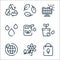 Ecology line icons. linear set. quality vector line set such as paper bags, flower, environment, seed, eco fuel, water, solar