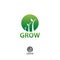 ecology logo - green design - growth vector illustration