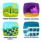 Ecology, natural resources isolated icons, environmental protection