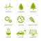 Ecology and nature conservation icons flat design