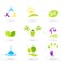 Ecology & people nature friendly BIO icons set