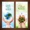 Ecology Realistic Hands Banners