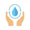 Ecology renewable environment hands water drop icon