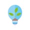 Ecology renewable environment light bulb energy plant icon