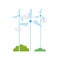 Ecology renewable environment wind turbine clouds icon