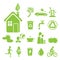 Ecology Saving and Anti Pollution Green Symbols