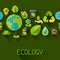 Ecology seamless pattern with environment icons.