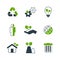 Ecology simple vector icon set