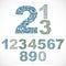 Ecology style flowery numbers, blue vector numeration made using