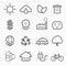 Ecology symbol line icon set