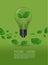 Ecology Think green bulb vector illustration.