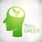 Ecology Think green head brain