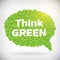 Ecology Think green speech bubble