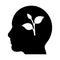 Ecology thought icon / black design