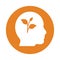 Ecology thought icon / orange color