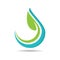 ecology waterdrop logo vector icon illustration