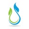 ecology waterdrop logo vector icon illustration