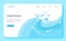Ecology web banner concept. Ocean with plastic. Global ecology problem.