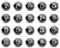 Ecology web icons, black glossy circle buttons