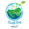 Ecology world with April 22 Earth Day text