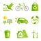 Ecologyl icons set. Nine ecological icons