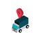 Ecommerce business internet delivery truck location pin icon