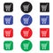 Ecommerce icon set, shopping cart, isolated on white background, vector illustration.