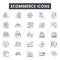 Ecommerce line icons, signs, vector set, outline illustration concept