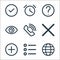 Ecommerce starter pack line icons. linear set. quality vector line set such as internet, list, plus, wrong, phone call, see,