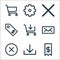 Ecommerce starter pack line icons. linear set. quality vector line set such as price tag, download, wrong, mail, add to cart,