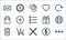 Ecommerce starter pack line icons. linear set. quality vector line set such as toolbar, wrong, trash, coins, add to cart, shopping