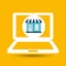 Ecommerce store laptop virtual icon