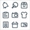 ecommerce ui line icons. linear set. quality vector line set such as voucher, basket, bills, t shirt, camera, information, box,