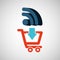 Ecommerce with wifi connected icon