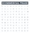 Ecommercial trade vector line icons set. ecommerce, trade, online, shopping, retail, marketplace, commerce illustration