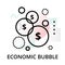 Economic bubble icon on abstract background