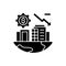 Economic crisis black glyph icon