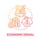 Economic denial gradient concept icon